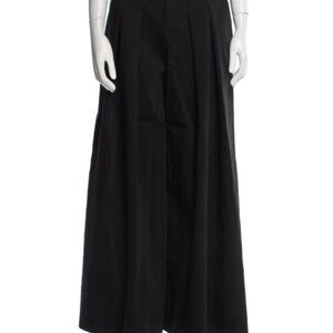 Alice + Olivia Black Wide Leg Pleated Trousers